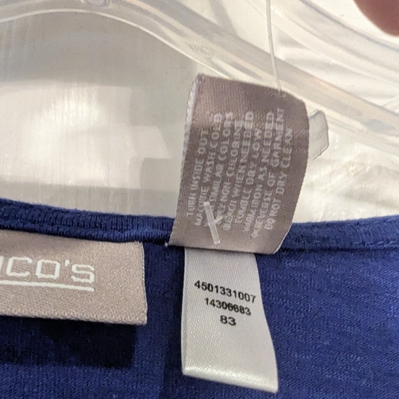 NWT Chico's blue Victoria beading top pullover shirt rhinestone office size 3/XL - Picture 8 of 9